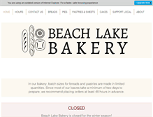 Tablet Screenshot of beachlakebakery.com